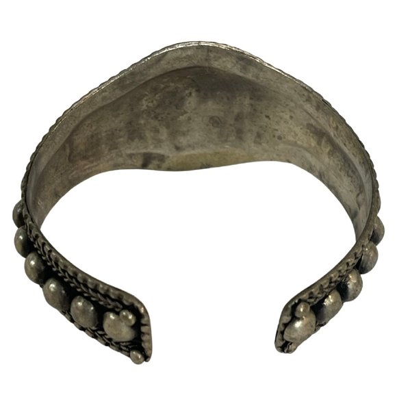 Kalachakra Tibetan Bracelet White Metal Bracelet - Picture 6 of 6